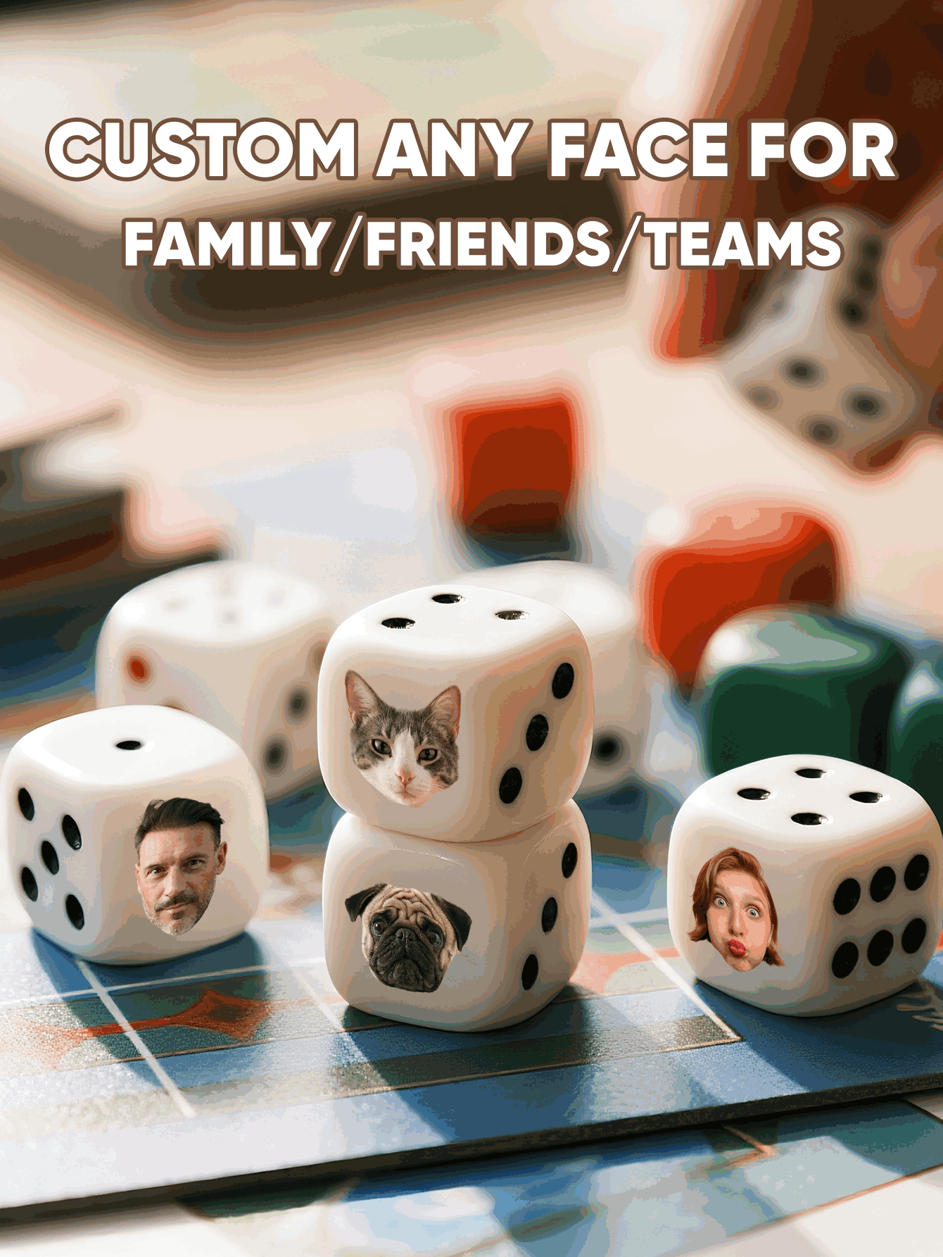 Dés à visage personnalisé, dés - Party Games For Christmas avis et prix