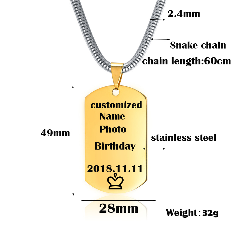 Collier personnalisé en acier  - Party Games Name avis et prix